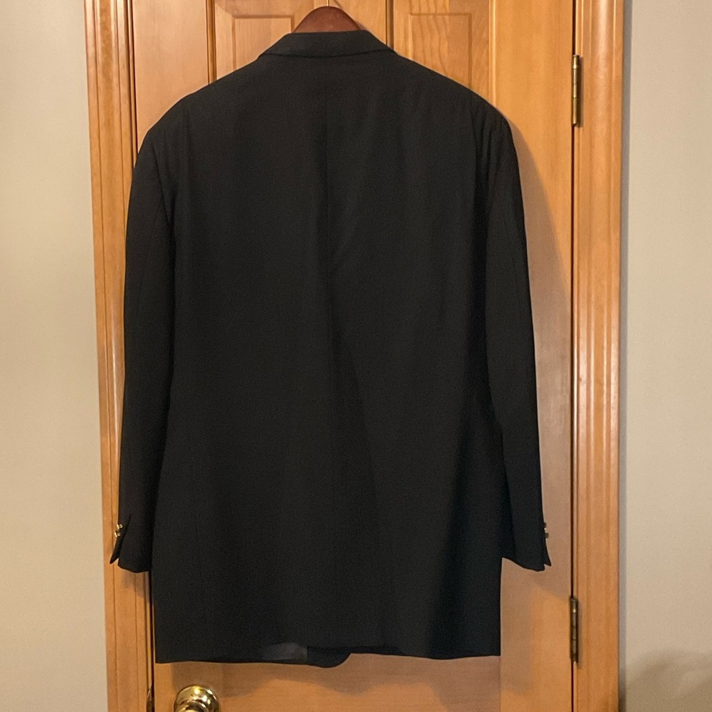 Ermenegildo Zegna Black Sporr Coat With Gold Buttons View 2